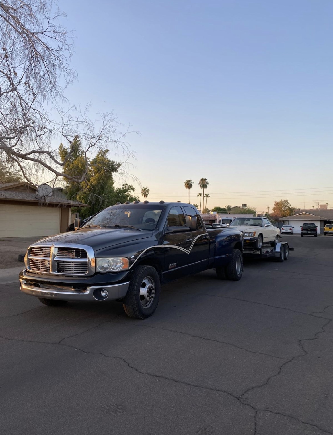Tow truck hauling a vehicle